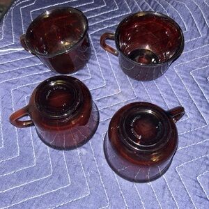 Ruby red Glass Tea Cups - Set of 4